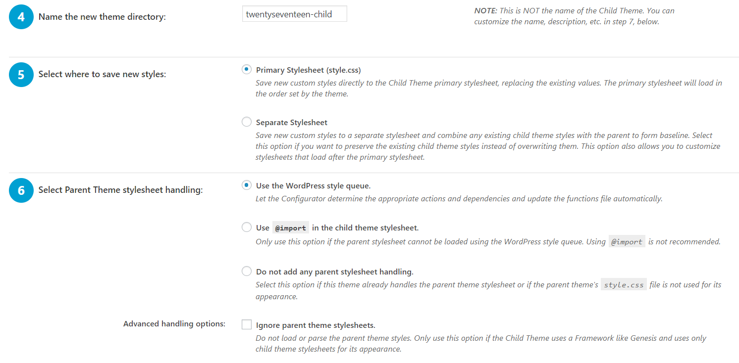 Child Theme Configurator settings | HollyPryce.com