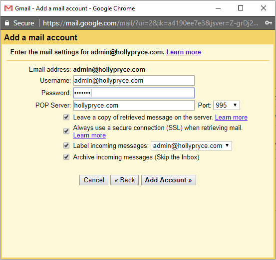 How to add a new email account to Gmail | HollyPryce.com