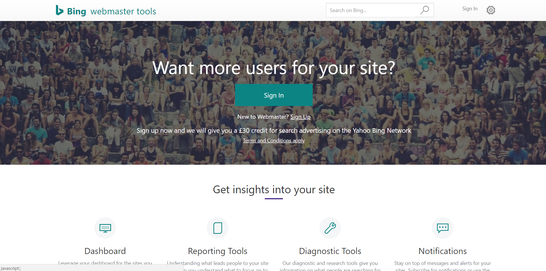 Bing Webmaster Tools homepage | HollyPryce.com