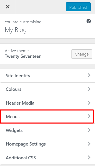 Create a menu via the Customise page in WordPress | HollyPryce.com