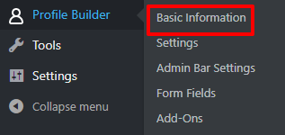 Profile Builder Basic Information page | HollyPryce.com