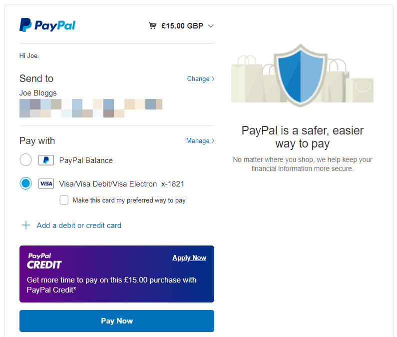 Test payment using PayPal in WooCommerce